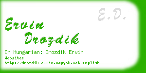 ervin drozdik business card